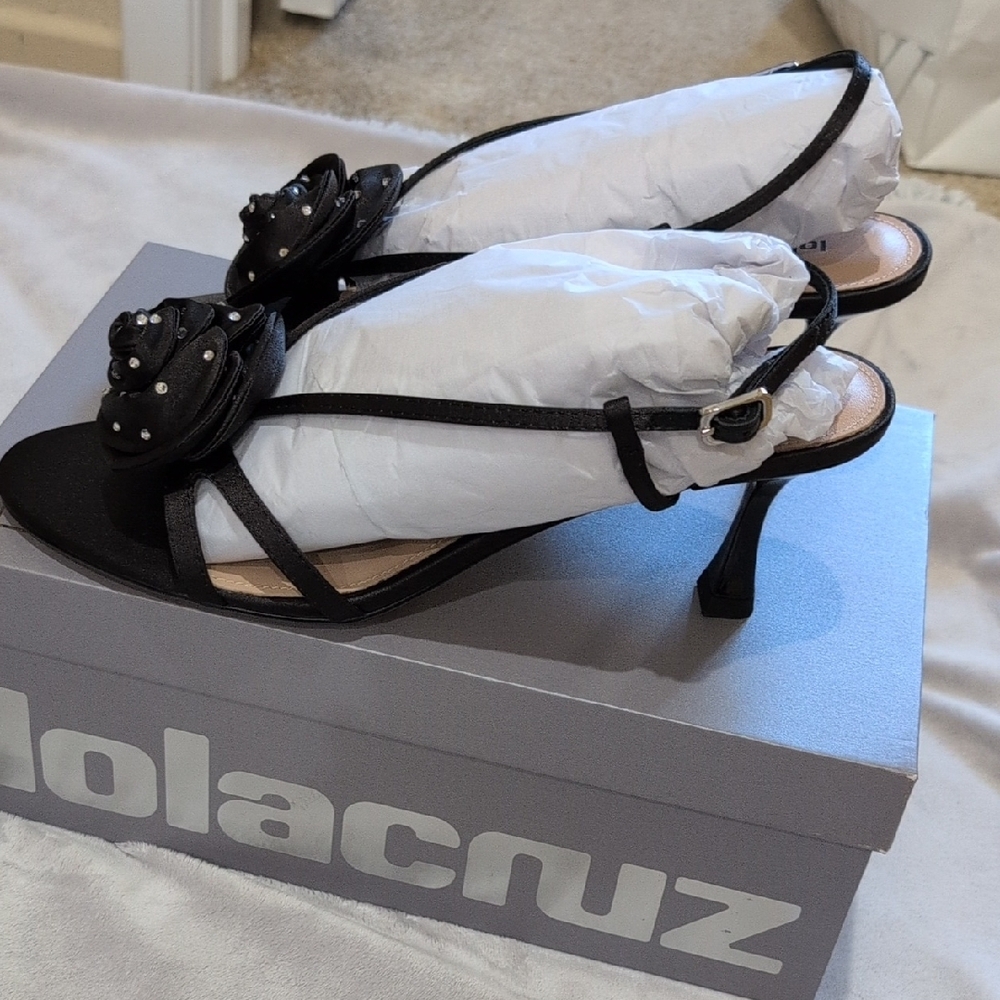 Anthropologie Black Heels with Slingback and Stiletto